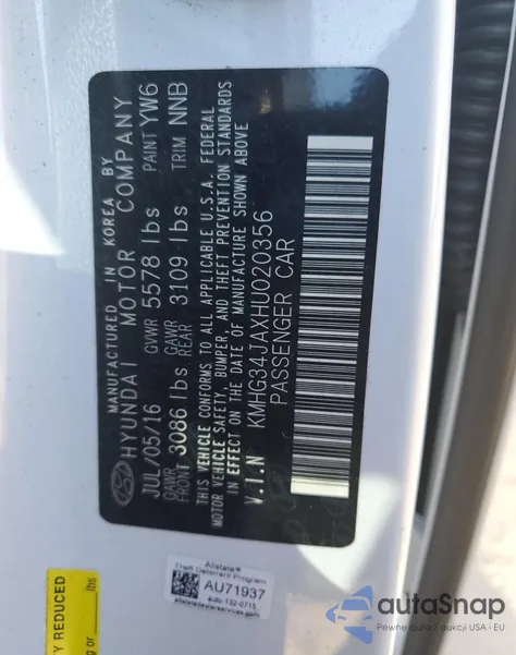 2017 Genesis G90 Premium из США, поврежденный, VIN KMHG34JAXHU020356